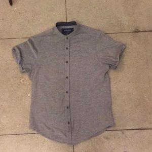 Mandarin Collar Piqué Shirt